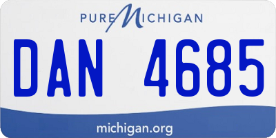MI license plate DAN4685