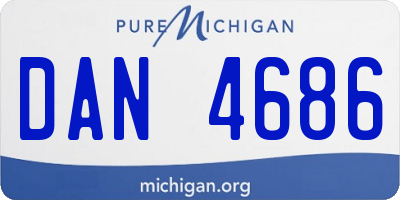 MI license plate DAN4686