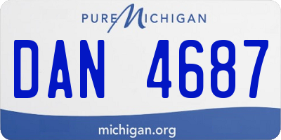 MI license plate DAN4687