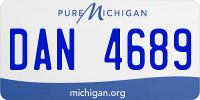 MI license plate DAN4689