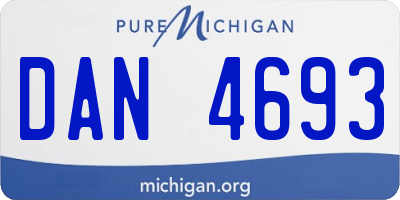 MI license plate DAN4693