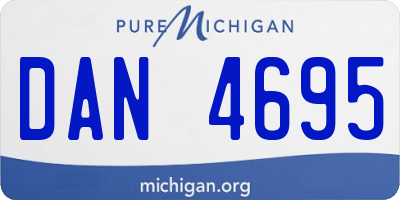 MI license plate DAN4695