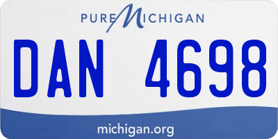 MI license plate DAN4698