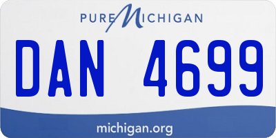 MI license plate DAN4699
