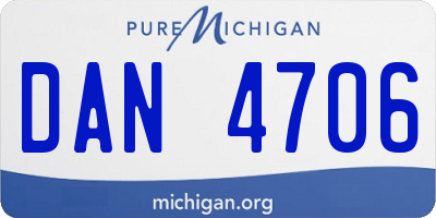 MI license plate DAN4706