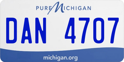 MI license plate DAN4707