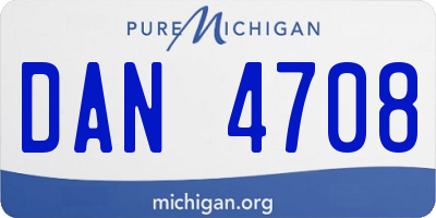 MI license plate DAN4708