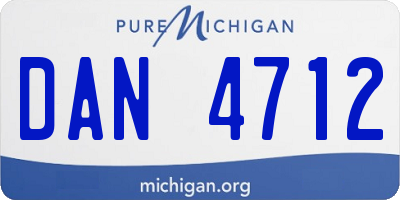 MI license plate DAN4712