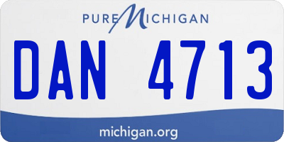 MI license plate DAN4713