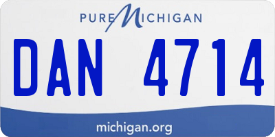 MI license plate DAN4714