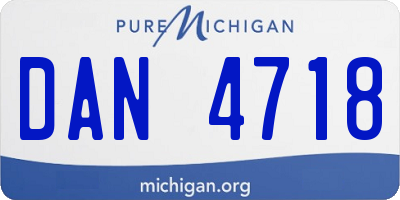 MI license plate DAN4718