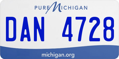 MI license plate DAN4728