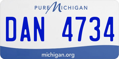 MI license plate DAN4734