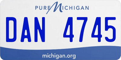 MI license plate DAN4745