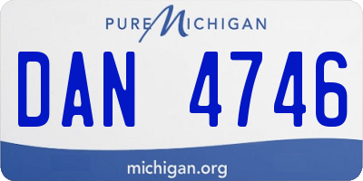 MI license plate DAN4746