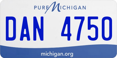 MI license plate DAN4750