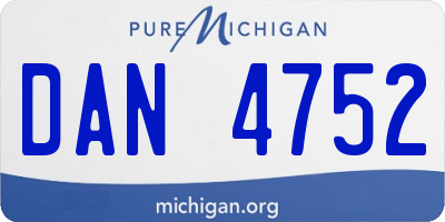MI license plate DAN4752