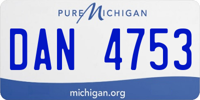MI license plate DAN4753
