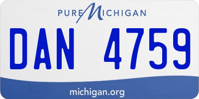 MI license plate DAN4759