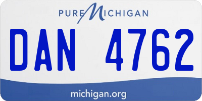 MI license plate DAN4762