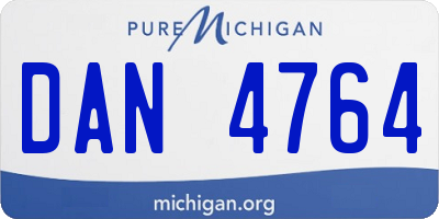 MI license plate DAN4764
