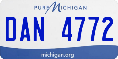 MI license plate DAN4772