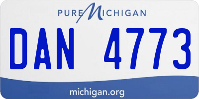 MI license plate DAN4773