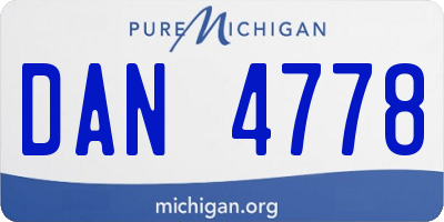 MI license plate DAN4778