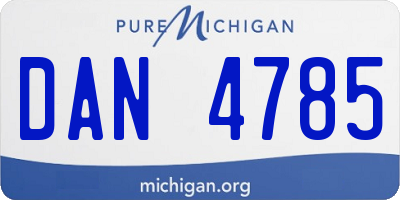 MI license plate DAN4785