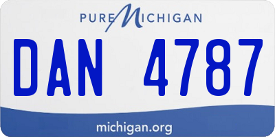 MI license plate DAN4787