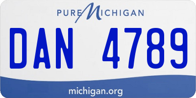 MI license plate DAN4789