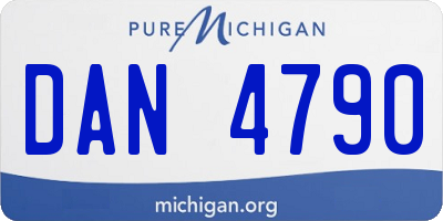MI license plate DAN4790