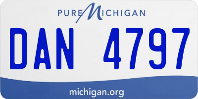 MI license plate DAN4797