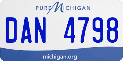 MI license plate DAN4798