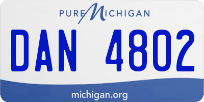 MI license plate DAN4802