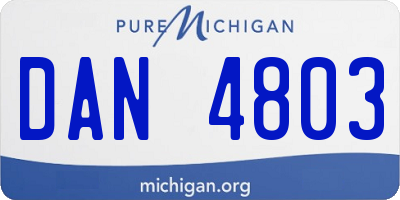 MI license plate DAN4803