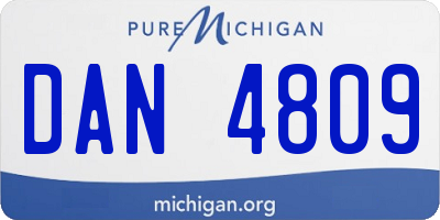 MI license plate DAN4809