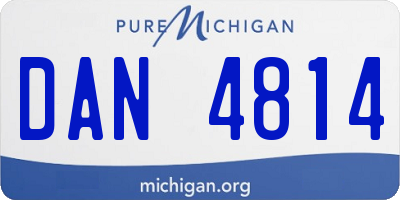 MI license plate DAN4814