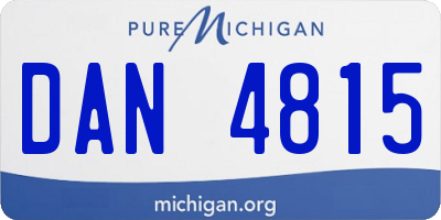 MI license plate DAN4815