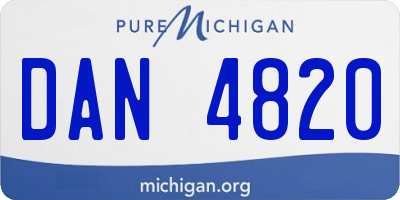 MI license plate DAN4820