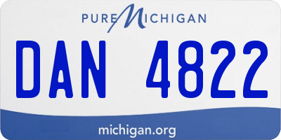 MI license plate DAN4822