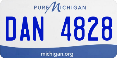 MI license plate DAN4828