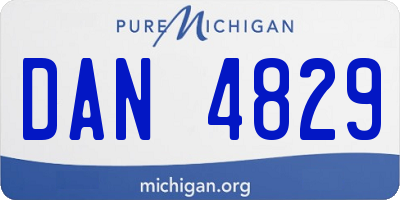 MI license plate DAN4829