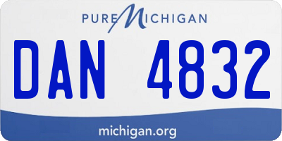 MI license plate DAN4832