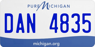 MI license plate DAN4835