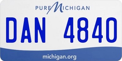 MI license plate DAN4840