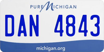MI license plate DAN4843