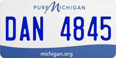 MI license plate DAN4845