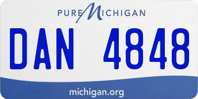 MI license plate DAN4848