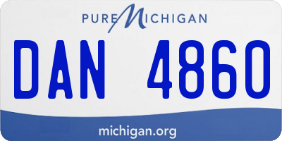 MI license plate DAN4860